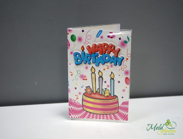Открытка "Happy Birthday" с конвертом 7 Фото